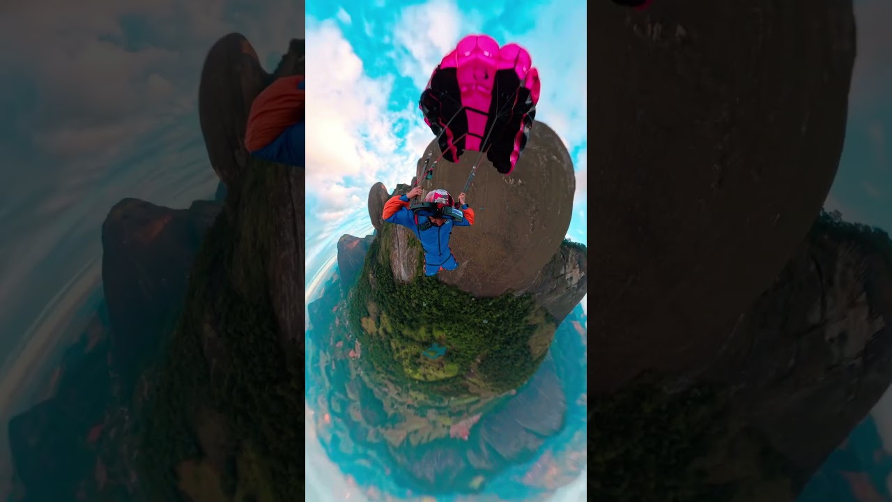 Base Jump nas montanhas #aventuranosares #paraquedismo #saltodeparaquedas #basejump
