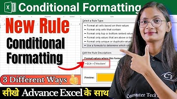 New Rule Conditional Formatting in Excel | How to Use New Rule in Conditional Formatting | CTA