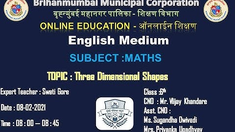 MATHS / 6th Std / THREE DIMENSIONAL SHAPES / 08.02.21