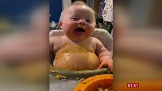 Baby Albies Messy Spaghetti Leaves Mum Thrilled Fun Story Uk - Bbc News - 12Th February 2020