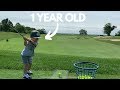 أطول ضربة جولف في العالم لطفل يبلغ من العمر عام ا واحد ا 