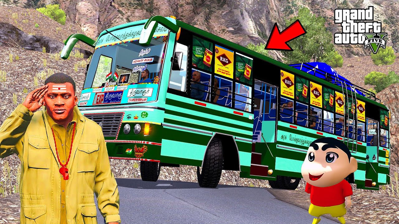 Franklin and Shinchan Become a New Government Bus Driver in Gta 5