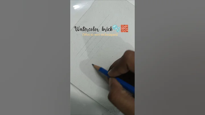 easy watercolor brick wall #shorts #art#artist #artwork #watercolorart