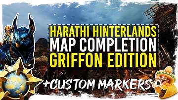 Guild Wars 2 - Harathi Hinterlands Map Completion with Custom Markers