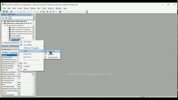 How to Insert Module in VBA Project window in MS Excel 2016