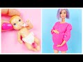 DIY Miniaturas de Bonecas: Barbie Grávida, Bebê Recém-Nascido Barbie, Mini Boneca Artesanatos, Hacks