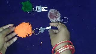 key ring in pom-pom, easy making at home#viralvideo #craft #trendingvideo #ideas #diy #odisha