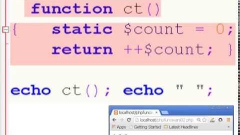 PHP Static Variable in a Function 5a