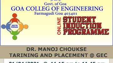 GEC GOA -INDUCTION PROGRAMME 2021- Dr. MANOJ CHOUKUSE
