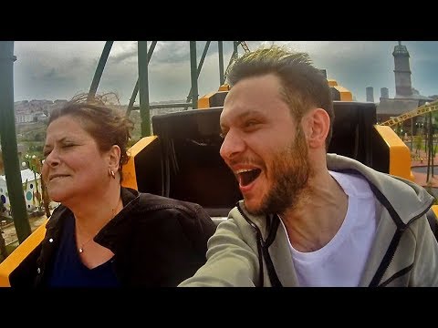 SIXTY YEARS OLD MOTHER ON ROLLER COASTER