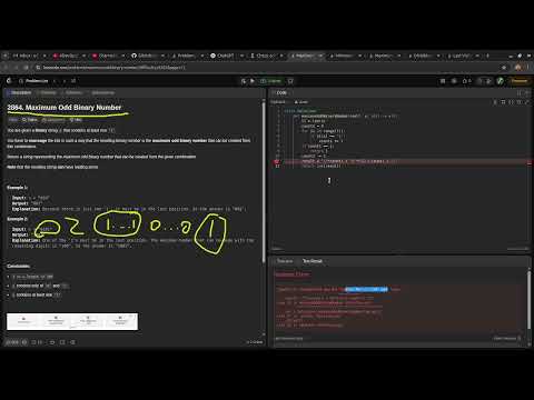 Leetcode easy problem 2864. Maximum Odd Binary Number | devops python practice