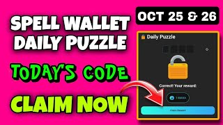 Spell Wallet Daily Puzzle Today 25 October | Spell Wallet Today Puzzle | Spell Wallet Secret Code