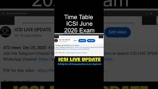 CS June 2026 Exam: Executive Time table | Date sheet for CS Professional &amp; CSEET #cs #icsi