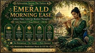 Emerald Morning Ease Flute And Lotus | 1 Hour Bansuri Meditation for Morning Anxiety Relief screenshot 2
