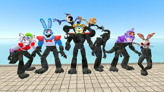 TURNING ALL FNAF Security Breach ANIMATRONICS INTO STONE ON GMOD!