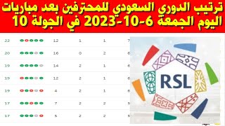 جدول ترتيب الدوري السعودي للمحترفين بعد مباريات اليوم الجمعة 6-10-2023 في الجولة 9