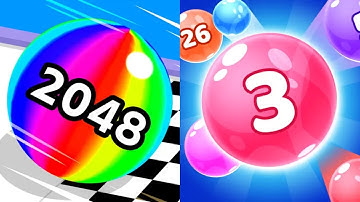 Ball Run 2048 vs Marble Run All Levels Gameplay Dual Games (iOS, Android)