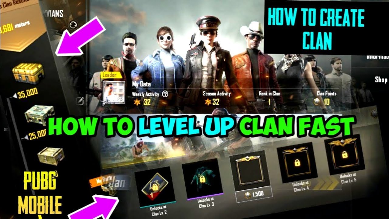 Pubg mobile:- How to make and GROW OR LEVELUP clan fast 100% working.... - 