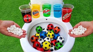 Part 4 😱 100000+ Mini Football Mentos vs Cold Drinks Challenge😱Coca Cola, Sprite | DRJ Experiments