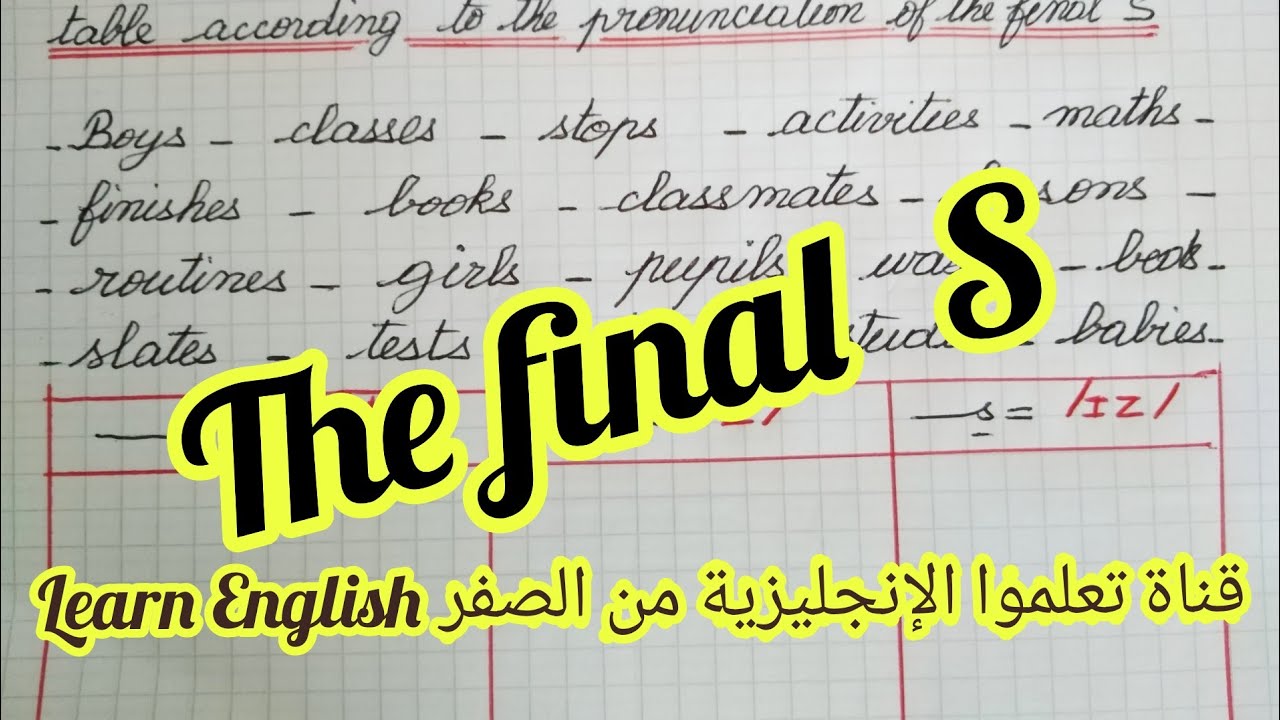 The final s pronunciation