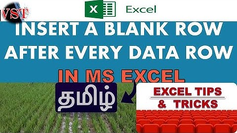 Insert blank rows between every data rows in ms excel in Tamil | How to add Blank Rows to Ms Excel