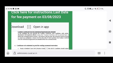 cusat 2023 Btech & integrated msc 3rd allotment published