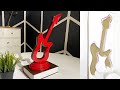 How to make guitar sculpture for home decor  white cement craft