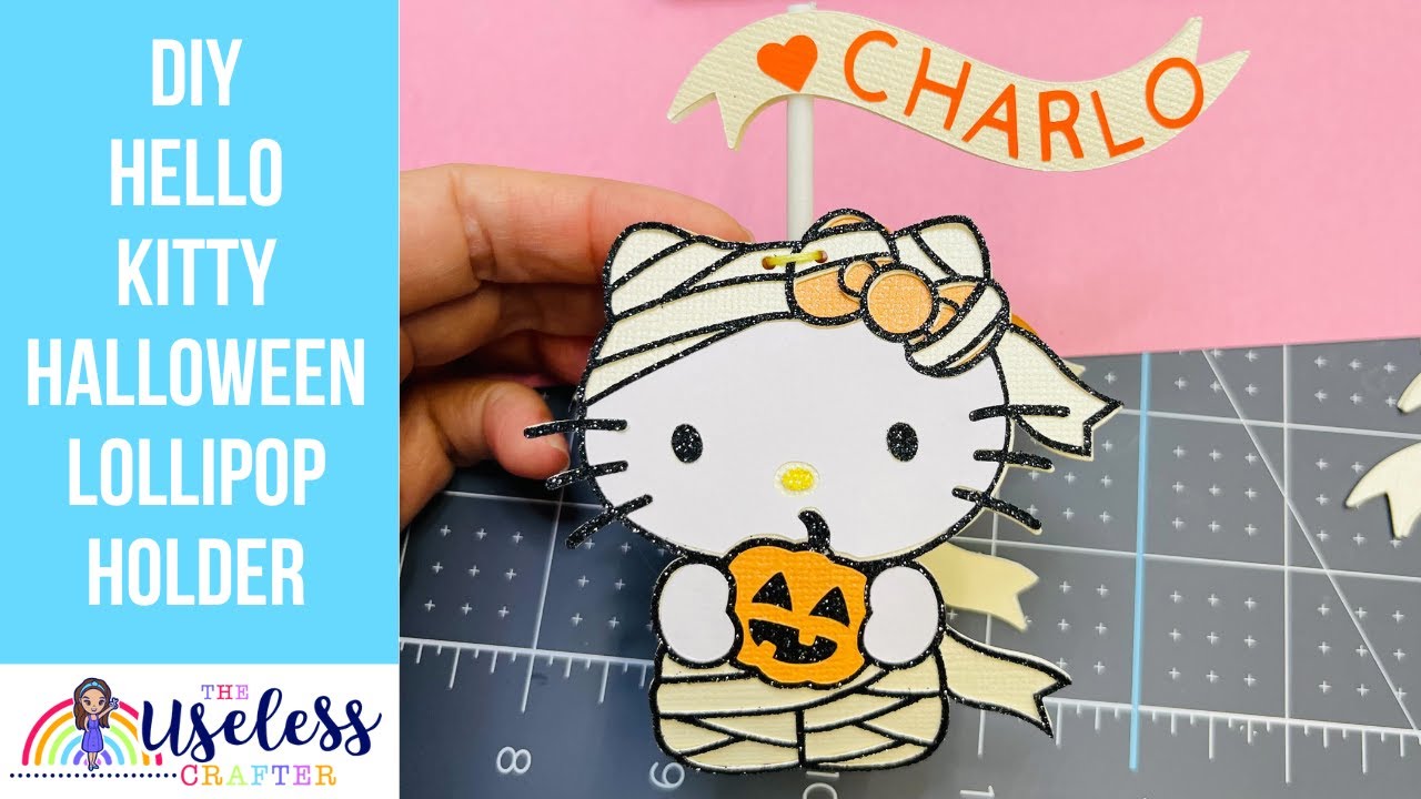 How to make a lollipop holder halloween hello kitty mummy assembly