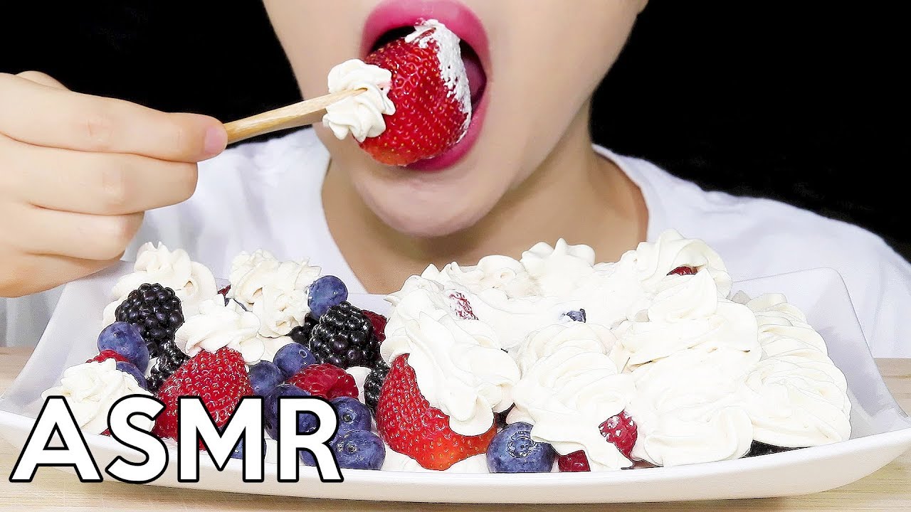 ASMR Berries&Whipped Cream 베리베리생크림 Eating Sounds YouTube