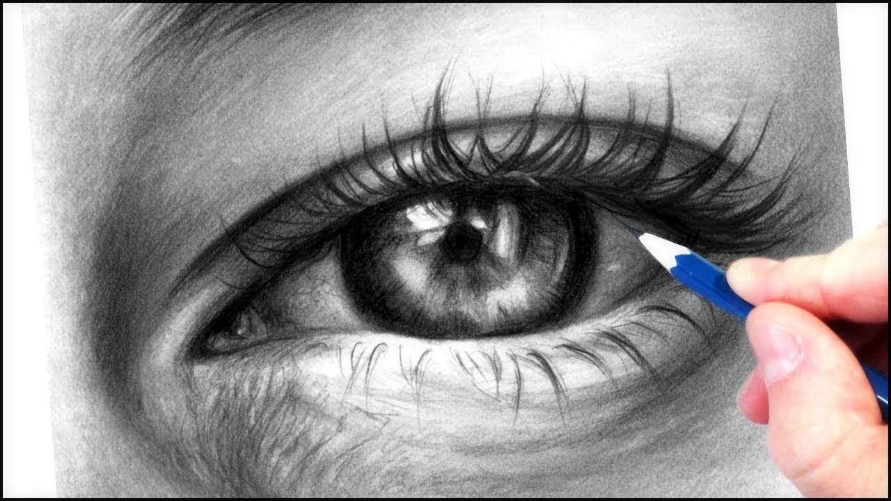 How To Draw A Realistic Eye With Graphite Pencils Realistic Drawing Tutorial Step By Step Youtube