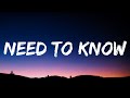 Doja Cat - Need To Know (Lyrics)