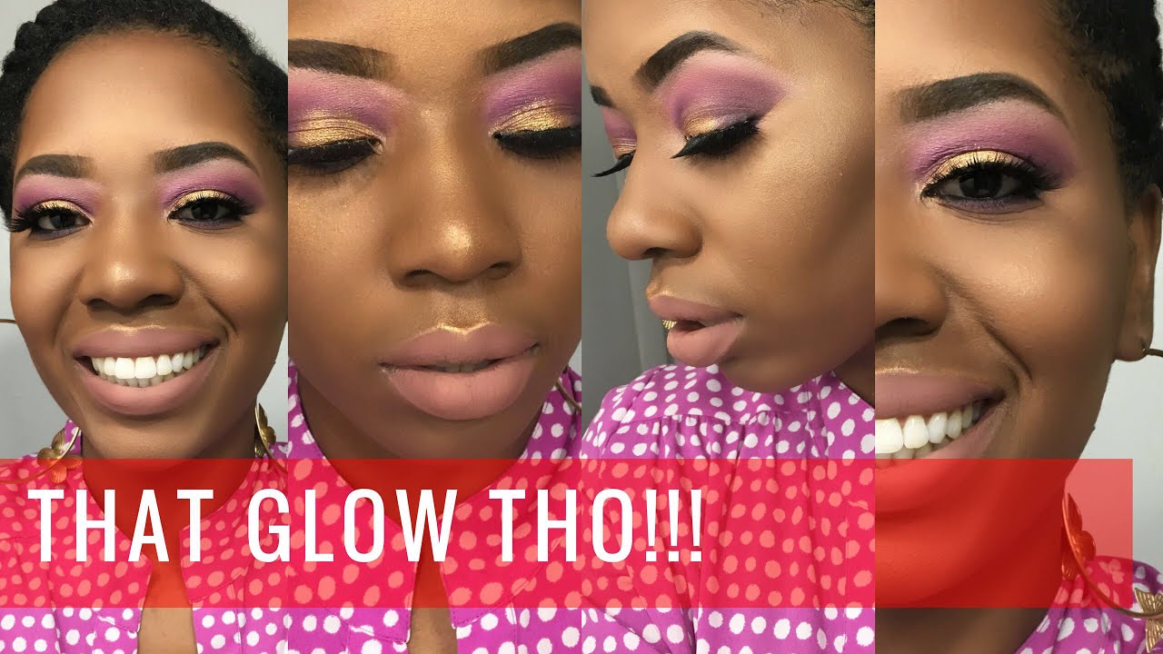 PURPLE GOLD EYESHADOW TUTORIAL MAKEUP TUTORIAL FOR BLACK WOMEN