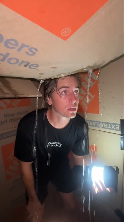 Overnight in a Cardboard Box during a HURRICANE 😳
