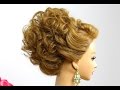 Hairstyle for medium hair.  Wedding prom updo. Tutorial