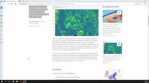 Webinar Intro: Landsat 8 imagery processing and analysis with Python and Rasterio - Sep 24, 2020