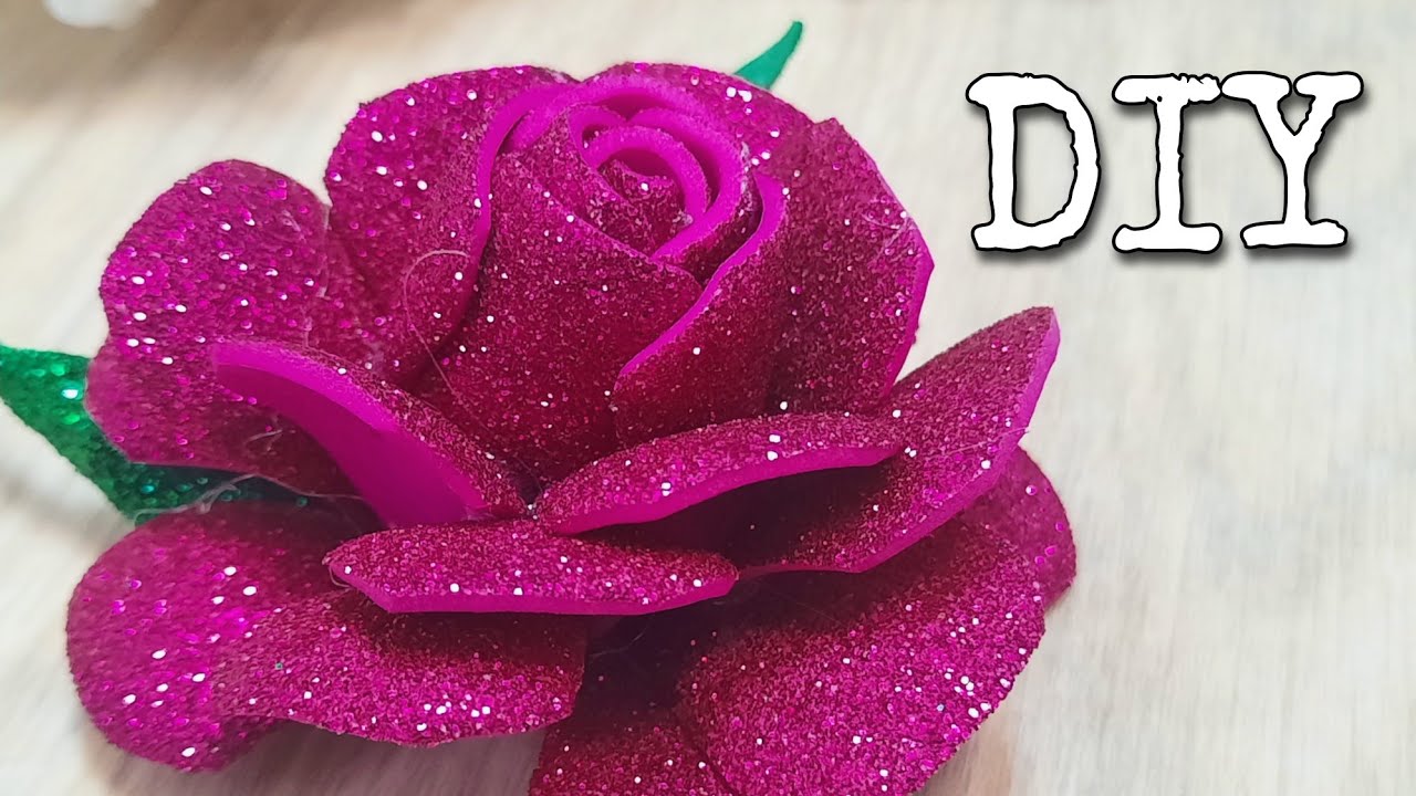 Glitter foam flowers YouTube