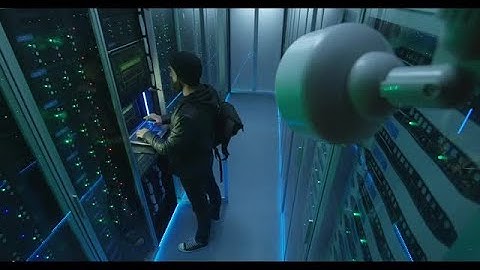 Hacker Breaking Into Server Room Stock Video