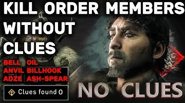 Kill All Order Members Without Clues - Lyre, Adze, Anvil, Billhook, Bell, Oil, Ash - AC Valhalla Pt1