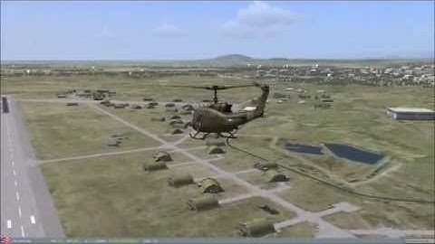 DCS: UH-1H Huey BETA  autorotation landing