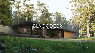 Casa Suspensa Minimalista De 280 M² Moderna e Sofisticada  | Black Deer | D5 Render