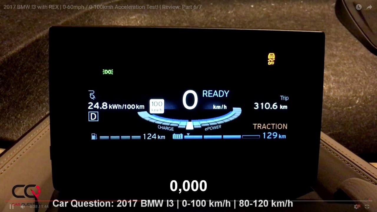 2017-2018 BMW I3 with REX | 0-60mph / 0-100kmh Acceleration Test ...