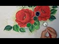 Como pintar folha em tecido super fácil e lindas para galho de rosas vermelhas