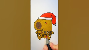 How to draw Christmas capybara ❄️🎁 Christmas drawing for kids