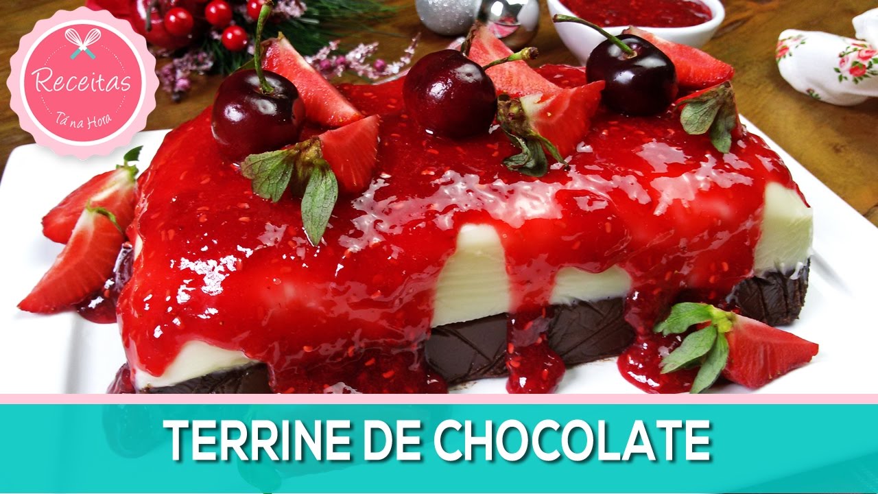 terrine de chocolate com frutas vermelhas