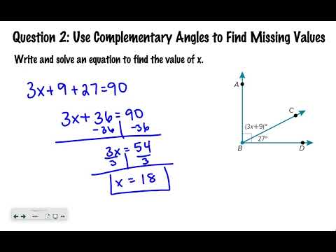 Pre-Algebra Lesson 11-2: Complementary and Supplementary Angles