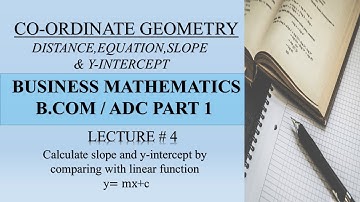 Calculate distance,equation of straight line,slope and y-intercept (by linear function).