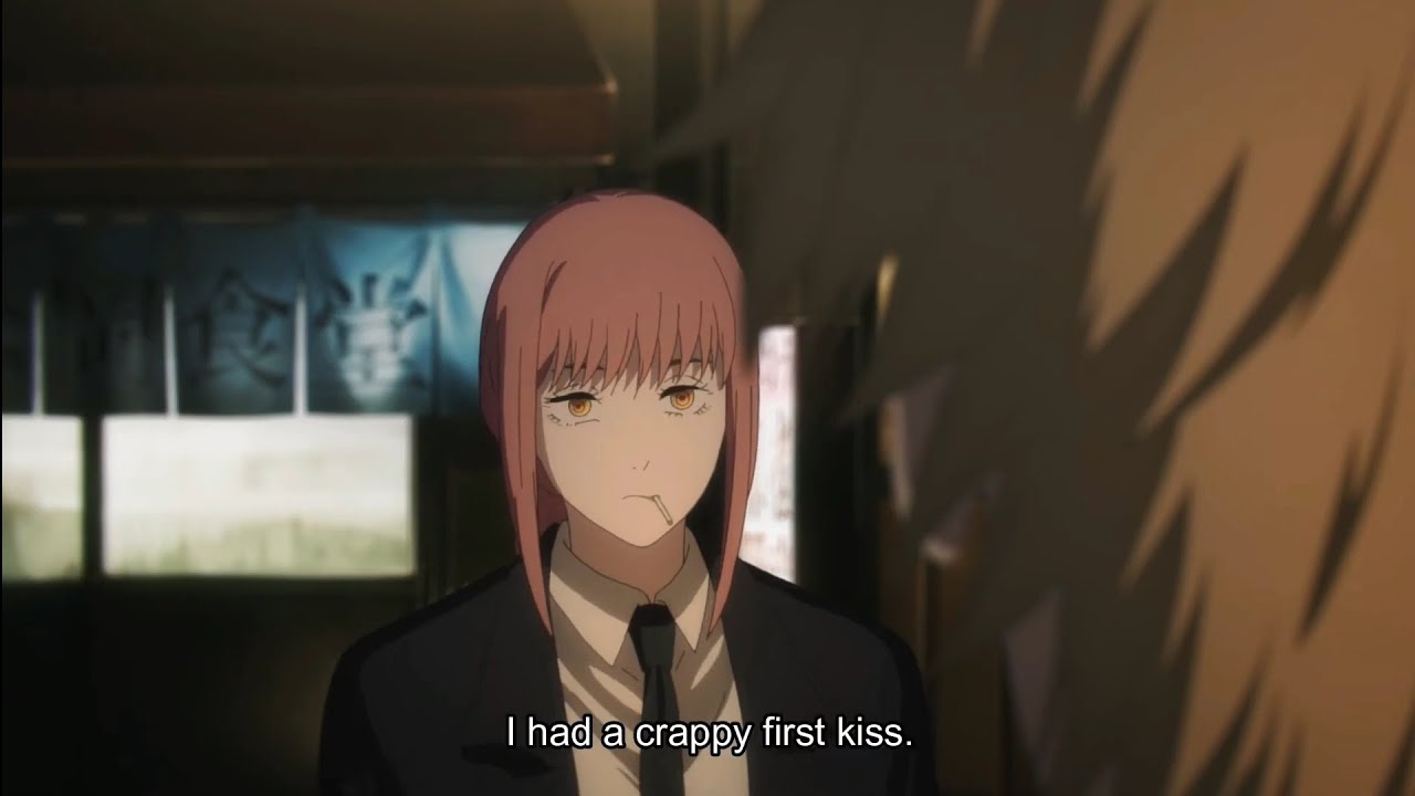 Denji and Makima first indirect kiss chainsaw Man episode 8 YouTube
