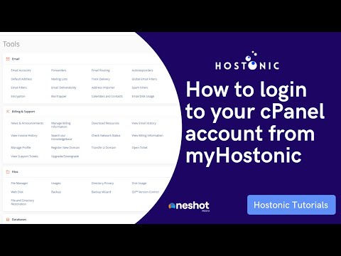 How to login  to your cPanel account via myHostonic