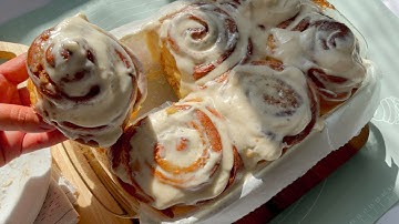 The BEST Brown butter Pumpkin Cinnamon rolls recipe | Bake With Me 🍁