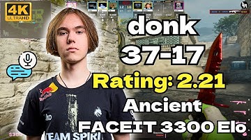 🔥donk (37-17) SoloQ (Ancient) | FACEIT avg 3300 Elo | Aug 23, 2025 | CS2 POV